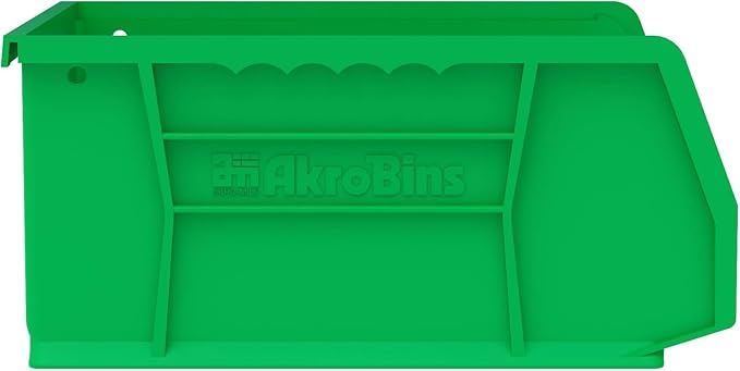 Akro-Mils 30235 AkroBins Plastic Storage Bins, 11"x11"x5", Green, 6-Pack | Space-Saving Stackable Bins for Garage, Pantry, Craft Organization - Image 7