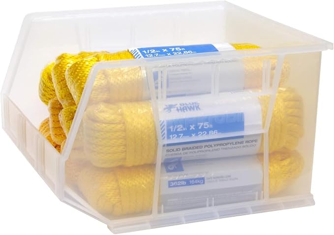 Akro-Mils 30270 AkroBins Plastic Storage Bins, 18"x16"x11", Clear, 3-Pack | Space-Saving Stackable Bins for Garage, Pantry, Craft Organization - Image 8
