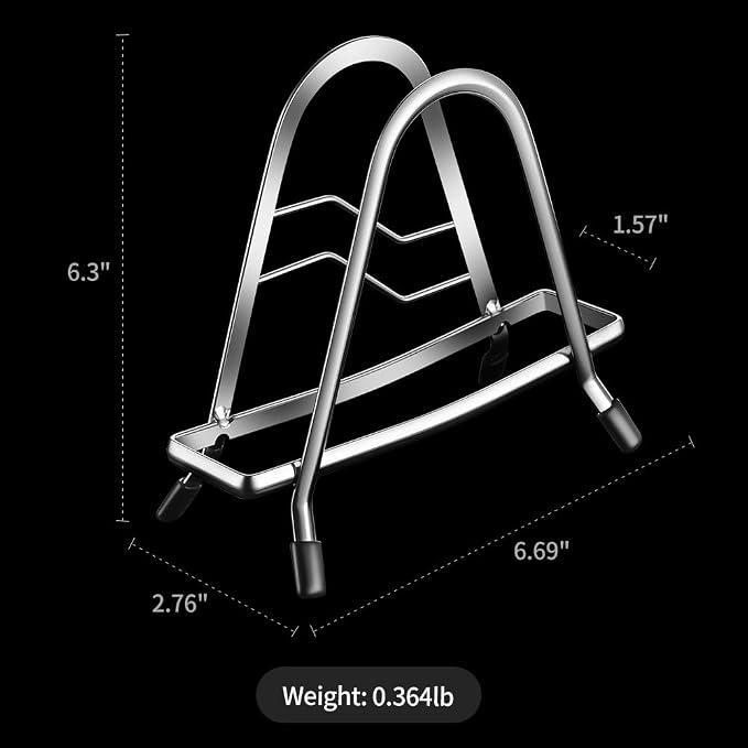 Cutting Board Rack Holder Stand - 304 Stainless Steel Chopping Board Organizer, Pan Rack with Stable Triangle Design, Stainless Steel Cutting Board Hold for Countertop Space Saving - Image 2