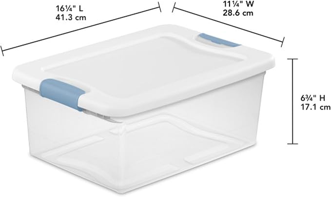 Sterilite Latching Box with Lids for Home and Office, 15 Quart, 36-Pack | Heavy-Duty and Stackable Plastic Containers with Latches for Closet, Cabinet, Bedroom, Bathroom and Dorm Room Organization - Image 2