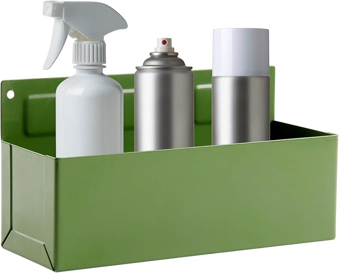 Magnetic Aerosol Spray Can Holder, Magnet Toolbox Bottle Holder, Tool Box Storage Rack for Garage and Home, Craft Workspace, Mechanic Paint Bottle Can Organizer, Green, 3"x8.3" by RechabiteMagneticTools