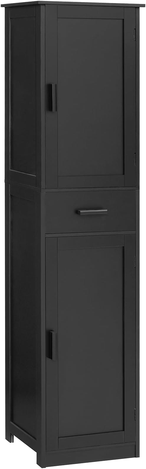 usikey 67'' Tall Storage Cabinet with 4 Shelves & 2 Doors, Bathroom Cabinet with 1 Drawer, Narrow Storage Cabinets for Bathroom, Living Room, Home Office, Black by USIKEY