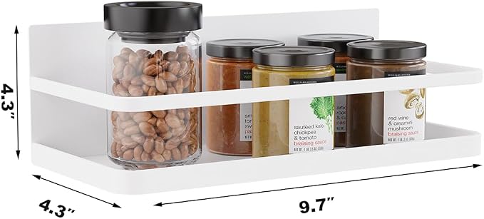 Magnetic Spice Rack Single Tier Refrigerator spice organizer Shelf, Easy to Install The Side of the Refrigerator - Image 2