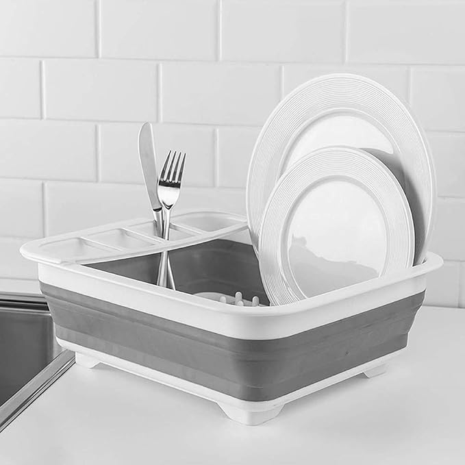 Collapsible Dish Drying Rack Portable Dish Drainer Dinnerware Organizer for Kitchen RV Campers Storage - Image 2