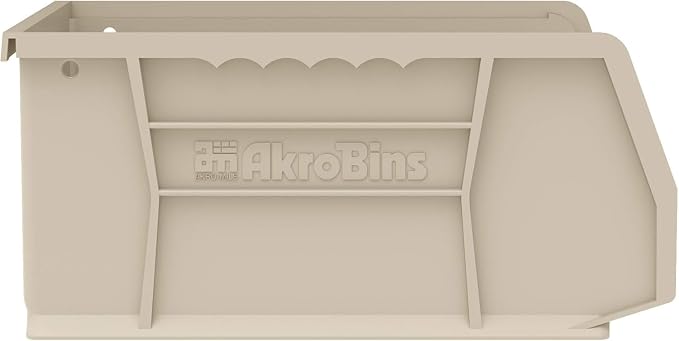 Akro-Mils 30235 AkroBins Plastic Storage Bins, 11"x11"x5", Stone, 6-Pack | Space-Saving Stackable Bins for Garage, Pantry, Craft Organization - Image 7