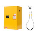 VEVOR Flammable Cabinet, 23.2 x 18.1 x 35.4 Inch, 13 Gallon Flammable Storage Cabinet with Adjustable Shelf, Cold-Rolled and Galvanized Steel Fire Cabinets, for Commercial Industrial Home Use, Yellow by VEVOR