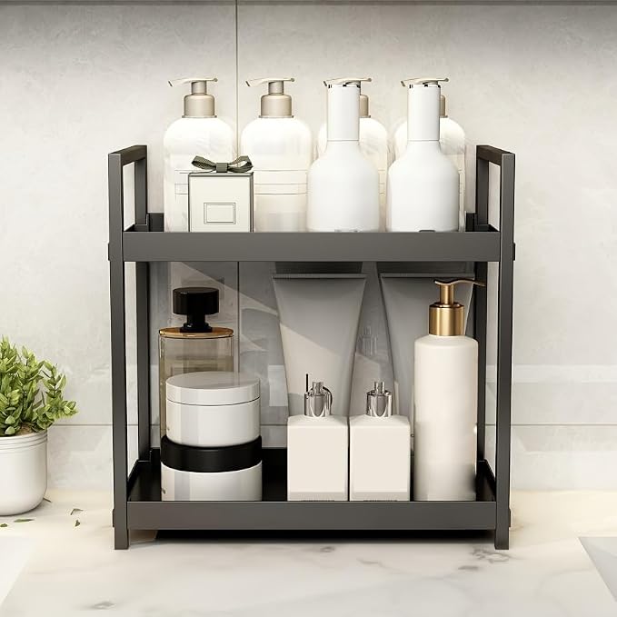 Bathroom Counter Organizer, 2 Tier Black Counter Shelf | Bathroom Organizers and Storage Countertop, for Vanity Tables, Dresser, Makeup - Image 6