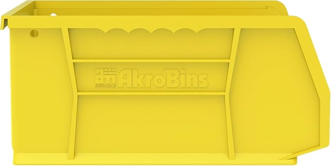 Akro-Mils 30235 AkroBins Plastic Storage Bins, 11"x11"x5", Yellow, 6-Pack | Space-Saving Stackable Bins for Garage, Pantry, Craft Organization - Image 7
