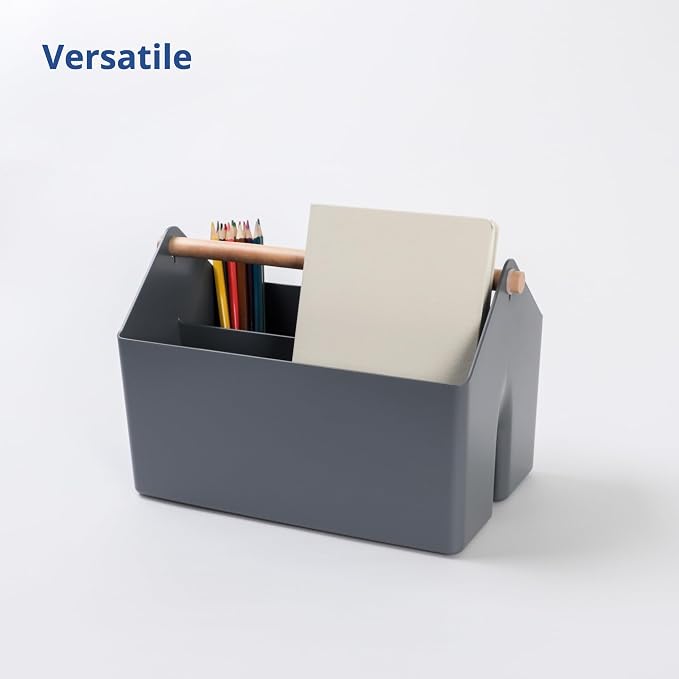 BLUE GINKGO Storage Basket, Medium 4.5L, Grey, Made in Korea | Portable. Divided Storage Bin. Everyday Organization. - Image 3