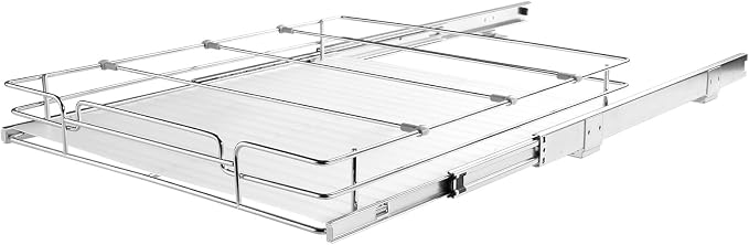 VEVOR 18.5"Wx21"Dx3.5"H Pull Out Cabinet Organizer, Heavy Duty Slide Out Pantry Shelves, Chrome-Plated Steel Roll Out Drawer, Drawer Storage for Home Under Sink, 20"Wx22"Dx7"H Install Size for Cabinet - Image 9