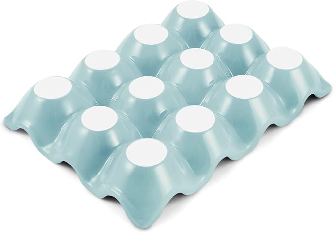 Flexzion Ceramic 12 Cups Egg Tray - Whole Dozen Porcelain Egg Holder Container Keeper Storage Organiser Decorative Serving Stand Serveware for Refrigerator Fridge Countertop Display Kitchen - Image 8