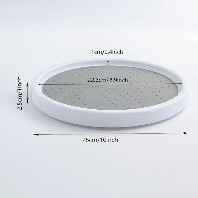 10 Inches Lazy Susan Turntable, Pantry Organizers and Storage Spice Rack Can Organizer for Kitchen Cabinet Fridge, Decorative Tray for Fruit, Corner Cabinet Pantry Bathroom Cosmetic Farmhouse - Image 4