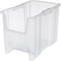 Akro-Mils 13014 Stak-N-Store Stackable Storage Bins, Heavy Duty Garage Storage Containers, Open Front Plastic Organizer for Tools, Shelves, Closet Organizer, 17-/12" x 11" x 12-1/2", Clear, 4-Pack by Akro-Mils