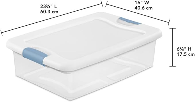 Sterilite Latching Box with Lids for Home and Office, 32 Quart, 12-Pack | Heavy-Duty and Stackable Plastic Containers with Latches for Closet, Cabinet, Bedroom, Bathroom and Dorm Room Organization - Image 2
