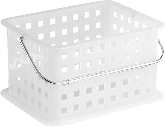 iDesign Small Shower Caddy, Clear Frost | With Handle, Portable, For Dorm or Bathroom - Image 9