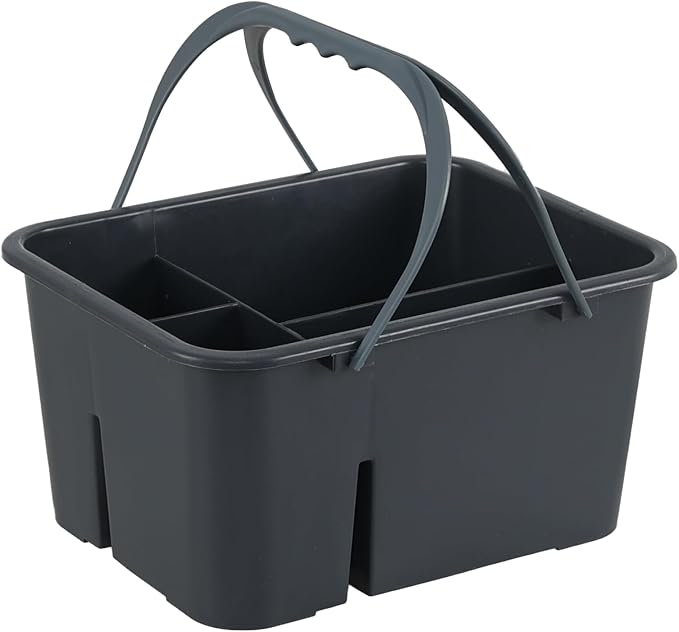 Plastic Portable Cleaning Caddy Organizer Tote with 4 Compartment | Commercial Cleaning Tool Storage Caddy with Handle - Image 9