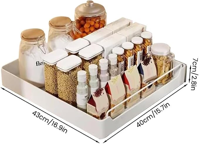 Garvee 15.7'' Pull Out Cabinet Organizer Fixed with Adhesive Durable Film,Sliding Drawers for Cabinets,No Drilling Required-Stainless Steel Material,Can Be Used for Cabinets, Bathroom Sinks - Image 2