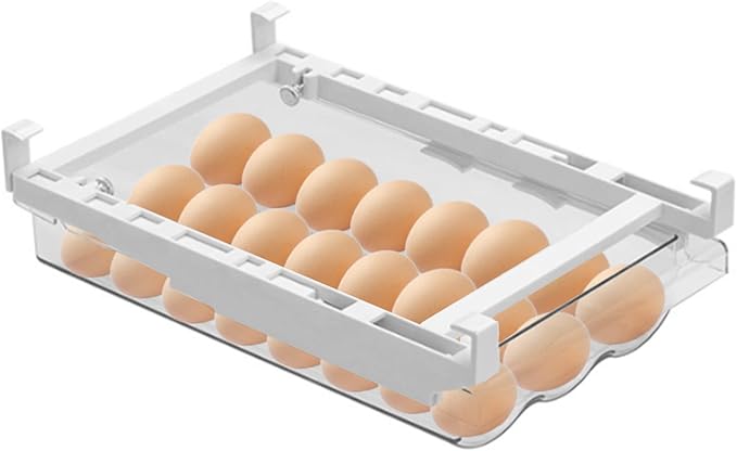 Egg Holder For Refrigerator，Mini Fridge Drawer Organizer Egg Storage Bin Clear Egg Tray Clear Plastic Storage Container by Lechay