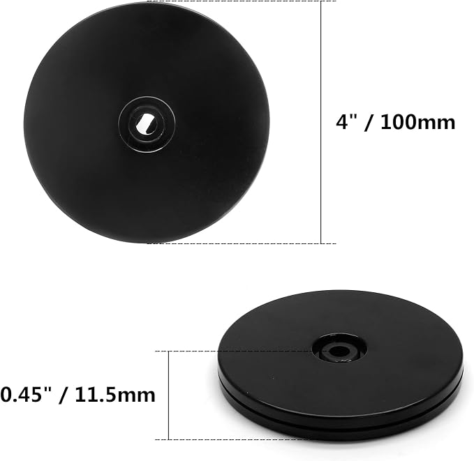 Jersvims 4 Inch Acrylic Cabinet Turntable Platter, Black, 2Pcs | Round Rotating Plate, For Kitchen Pantry Cabinet Desk Rack, Spice Cake Cookie Decorating - Image 5