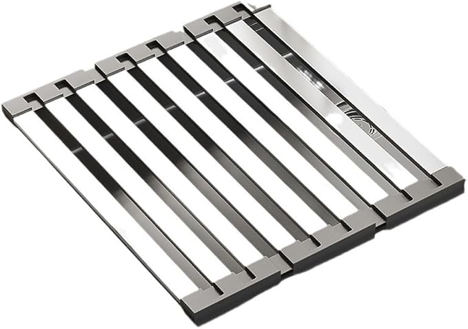 Roll Up Dish Drying Rack, Over Sink Stainless Steel Rack,Foldable Kitchen Sink Mat,Kitchen Sink Drain Rack Dish Storage Rack (19.69" H x 12.8" W) - Image 8