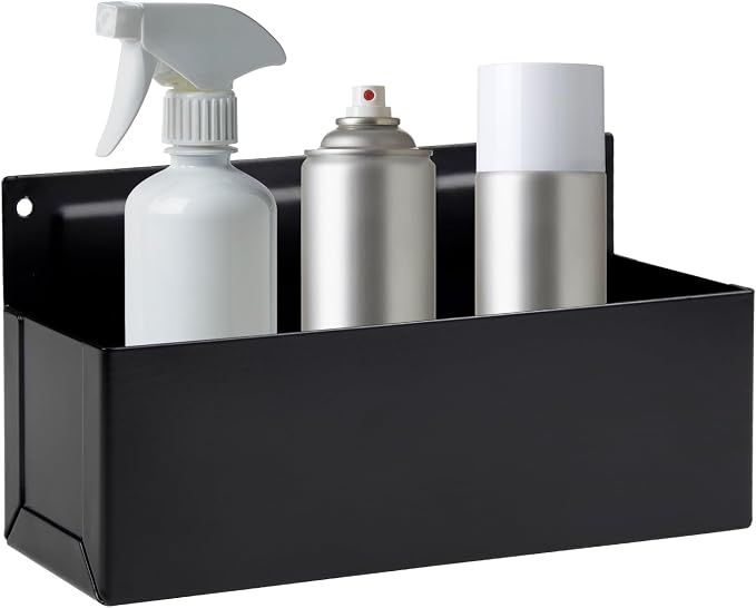 Magnetic Aerosol Spray Can Holder, Magnet Toolbox Bottle Holder, Tool Box Storage Rack for Garage and Home, Craft Workspace, Mechanic Paint Bottle Can Organizer, Black, 3"x8.3" by RechabiteMagneticTools