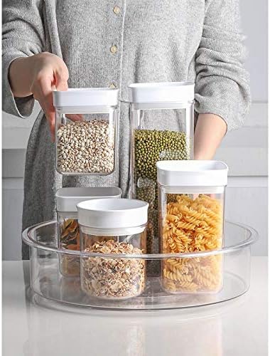 SANNO Round Lazy Susan RotatingTurntable Storage Container for Kitchen Cabinet, Pantry, Refrigerator, Countertop Food Safe Turntable Spice Rack for Cupboard,Spinning Organizes 2 - Image 6