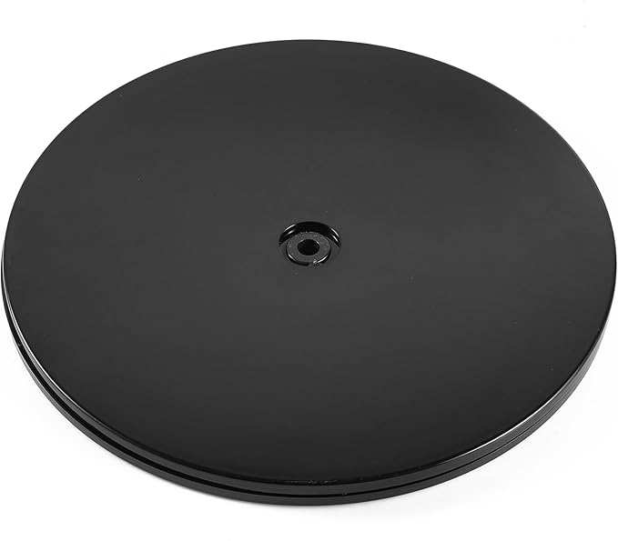 HSTECH 9” Lazy Susan Turntable Black Acrylic Ball Bearing Rotating Tray for Spice Rack Table Cake Kitchen Pantry Decorating TV Laptop Computer Monitor, 50-lb Load Capacity (360˚ Rotation) by HSTECH