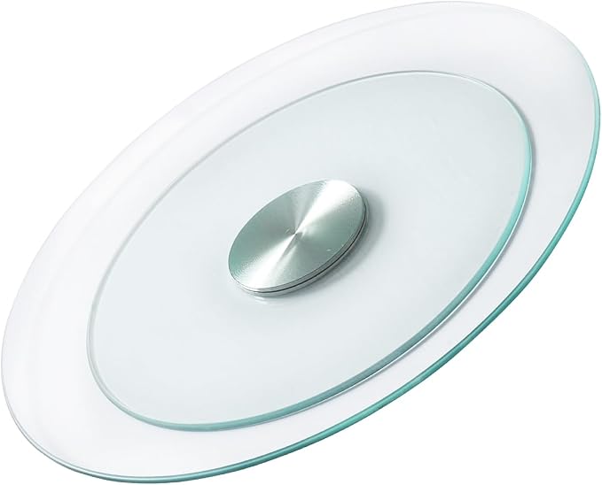 VEVOR 20 in Glass Lazy Susan Turntable, 360° Rotation Round Clear Tabletop Rotating Tray, Tempered Glass Dining Table Centerpiece, Smooth and Silent Spin, for Family Gatherings, Banquets & Weddings by VEVOR