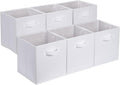 Amazon Basics Collapsible Fabric Storage Cubes Organizer with Handles, Sturdy Storage Bins, White, 10.5-x-10.5-x-11-inch, 6-Pack by AmazonBasics