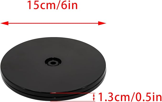 2Pcs Black Acrylic Lazy Susan 6 Inch Turntable Organizer Bearings | Mini Lazy Susan, Small Lazy Susan Turntable, 360° Rotating Swivel Plate for Spice Rack, Cosmetic, Cake, Pantry, DIY Display - Image 2