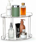2 Tier Clear Acrylic Bathroom Corner Organizer, Countertop Vanity Tray for Makeup, Cosmetics, Perfume - Freestanding Storage Shelf for Bathroom, Bedroom, Kitchen by SCNWQ