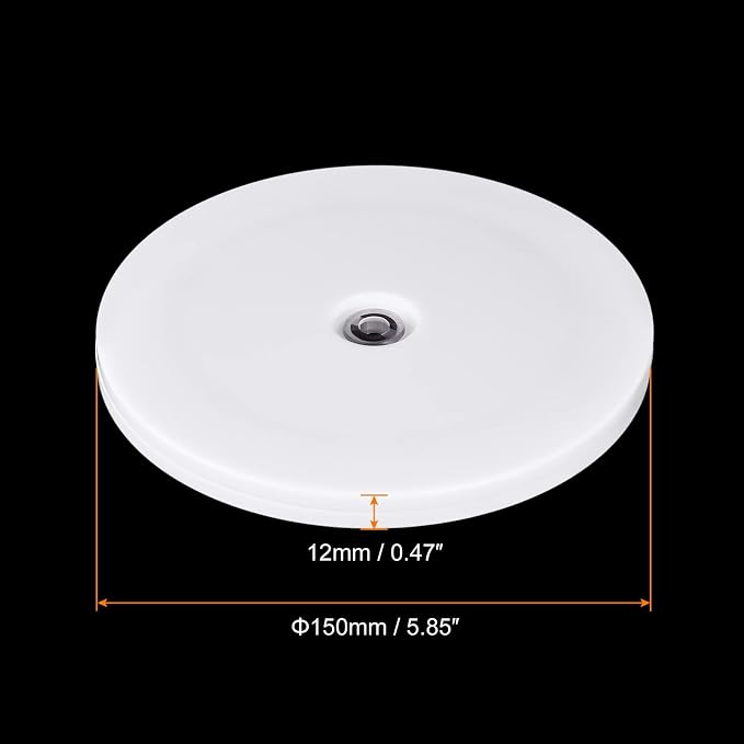 MECCANIXITY 6inch Rotating Swivel Stand with Steel Ball Bearings Lazy Susan Base Turntable for Kitchen Corner Cabinets, White - Image 2