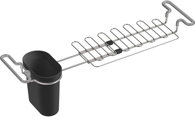 Kohler K-5473-CHR Multi-Purpose Over-The-Sink Drying Rack, Caddy with Kitchen Towel Bar Holder, Soaking Cup. Expandable 14.6" to 17.6", 17.625 x 5 x 5.25, Charcoal by Unknown
