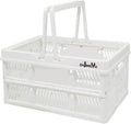 Plastic crates for storage,plastic baskets for organizing,14.96x9.84x7.87" | Foldable Shopping crate with Handles,collapsible storage crate,basket for car Garden Kitchen,Bathroom,office by ZHJINGYU