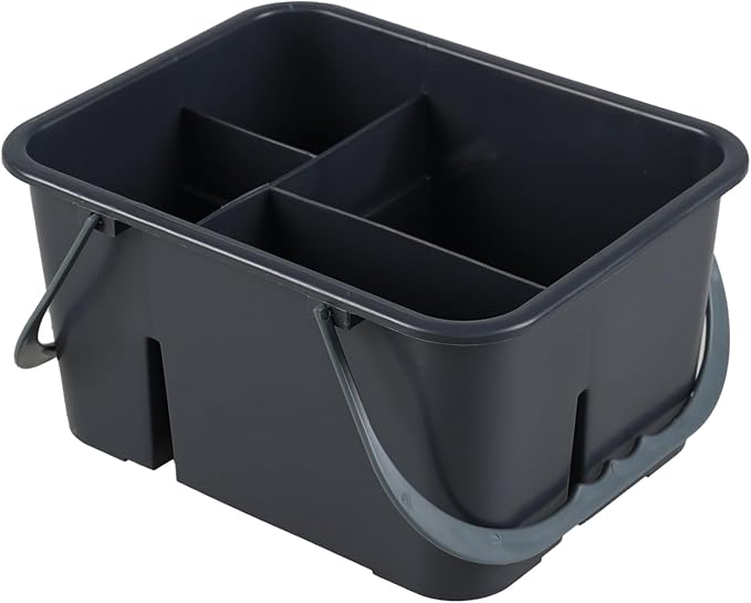 Plastic Cleaning Caddy With Handle, Tool and Supply Organizer | Deep Gray Deep-Storage Tote, Portable Carry Caddy for Cleaning Supplies, Garage, Laundry Room, and Car Care - Image 9