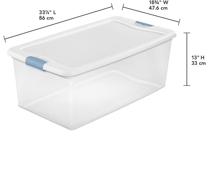 Sterilite Latching Box with Lids for Home and Office, 106 Quart, 8-Pack | Heavy-Duty and Stackable Plastic Containers with Latches for Closet, Cabinet, Bedroom, Bathroom and Dorm Room Organization - Image 2