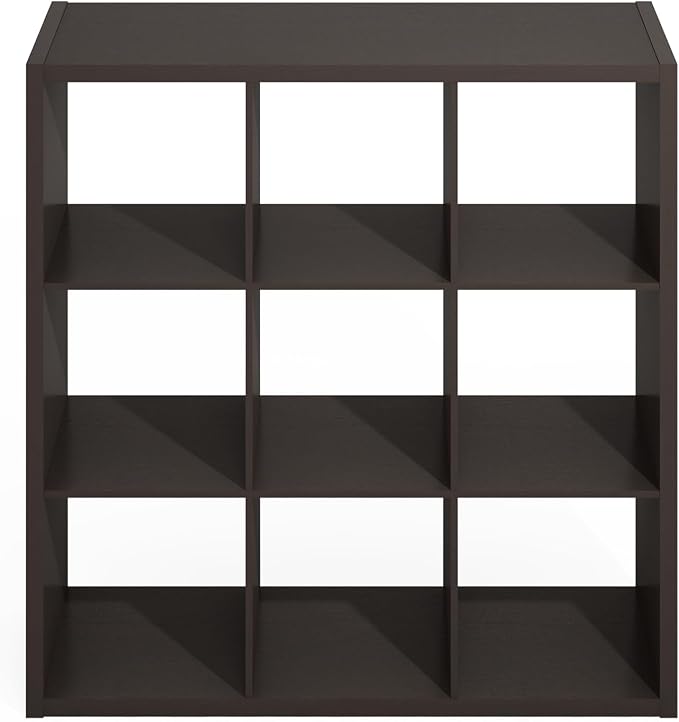 Furinno Simple 9-Cube Storage Organizer, Extra Thick Frame, Black Oak | Open Back, Display Shelf, Shelving Unit, Storage Shelves, for Organization, Living Room, Home Office - Image 8