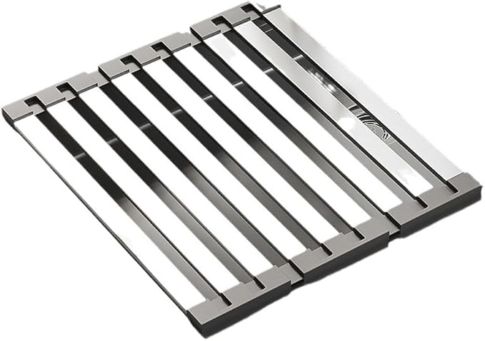 Stainless Steel Roll up Dish Drying Rack, Over Sink Foldable Kitchen Mat, 45cm x 32.5cm Rollable Sink Drainer, Space-Saving Design by Unknown