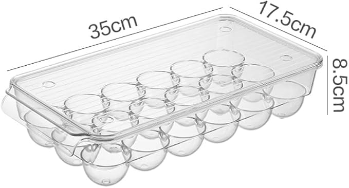 Egg Holder for fridge with Lid, Clear Plastic Egg Storage Container Refrigerator Organizer Bins, Stackable Tray Holds 18 Eggs Trays Storage (1 pack, 18 Eggs) - Image 8
