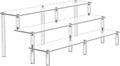 Acrylic Riser Display Shelf, 3 Tier Acrylic Shelves for Figures, 15.8 Inch | Large Clear Perfume Organizer, Display Stand for Funko Pop Amiibo Figures, Shelf Risers for Cupcake and Collectibles, 1 Pack by AZEAM
