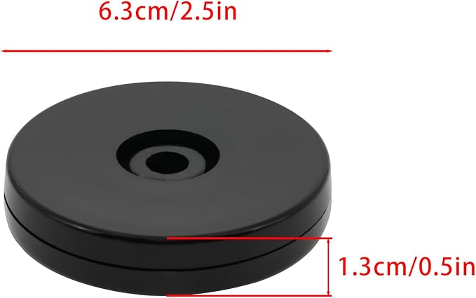 4Pcs Black Acrylic Lazy Susan 2.5 Inch Turntable Organizer Bearings | Mini Lazy Susan, Small Lazy Susan Turntable, 360° Rotating Swivel Plate for Spice Rack, Cosmetic, Cake, Pantry, DIY Display - Image 2