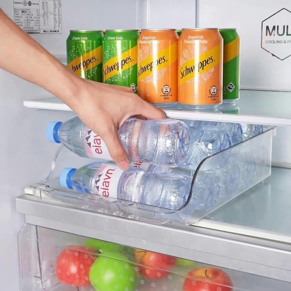 Adjustable Soda Can Dispenser for Refrigerator –Expandable Width PET Drink Organizer, Stackable Space-Saving Fridge Organizer for Cans & Bottles – 2 Pack - Image 6