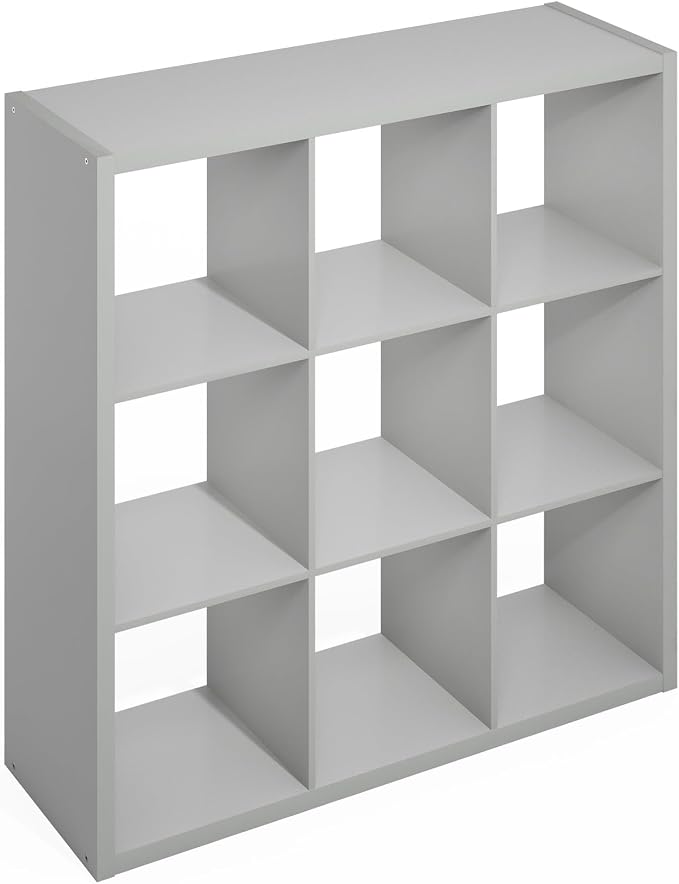 Furinno Simple 9-Cube Storage Organizer, Display Shelf, Light Grey | Extra Thick Frame, Open Back Shelving Unit, Storage Shelves, for Organization and Storage, Living Room, Home Office - Image 7