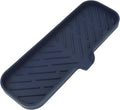 MicoYang Silicone Soap Dish with Drain Spout — Self-Draining Double Sink Organizer Tray for Kitchen & Bathroom, Dispensers, Sponges & Soap Holder, Non-Slip & Dishwasher Safe, Navy Blue (Large, 12"×4") by MicoYang