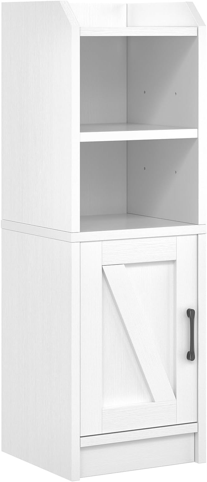 Narrow Bathroom Storage Cabinet with Door & Adjustable Shelf, 9.8" W Slim Storage Cabinet for Small Spaces, Skinny Toilet Paper Cabinet, 9.8" W × 7.9" D × 29.5" H, White - Image 9