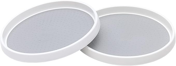 Lazy Susan Organizer, 12 Inch 360 Rotating Tray, 2 Pack | Smooth Turning, Anti-slip Textured Center, Versatile Pantry, Fridge and Bathroom Storage Solution by Roninkier