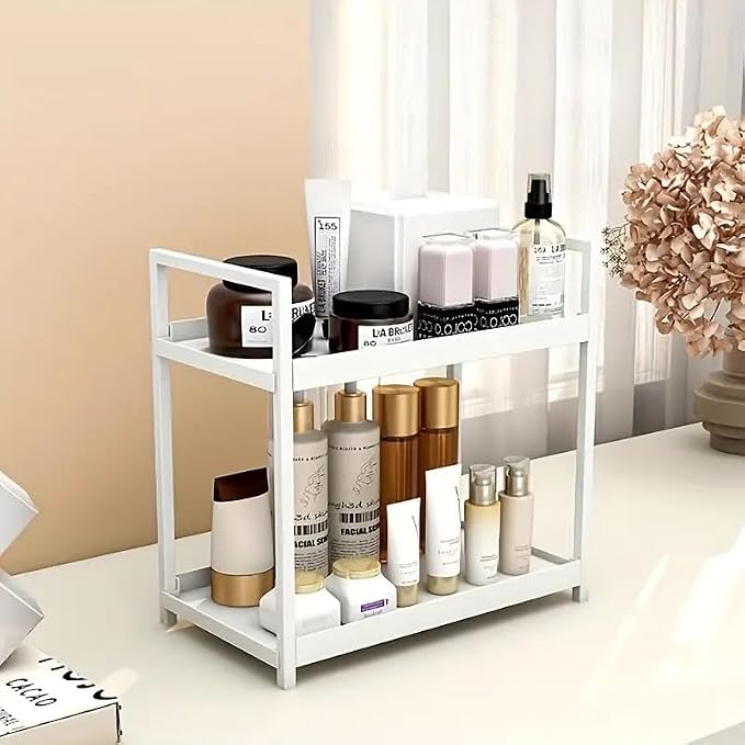 Bathroom Counter Organizer, 2 Tier White Counter Shelf | Bathroom Organizers and Storage Countertop, for Vanity Tables, Dresser, Makeup - Image 7