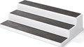 Copco 3-Tier Spice Rack Organizer for Cabinet - 15 Inch Non-Skid Pantry Organizer and Storage Shelf for Spices, Canned Goods, Seasonings - White and Gray Kitchen Cabinet Organizer by Copco