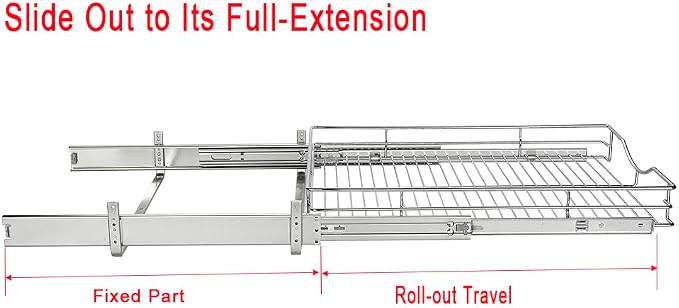 DINDON Pull Out Cabinet Organizer (11" W x 18" D), Pull Out Drawers for Kitchen Cabinets, Slide Out Cabinets Shelves,1 Tier Pull Out Cabinet Drawer Organization for Kitchen - Image 7