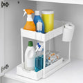 Undersink Organizer, 2-Tier Under Sink Storage Rack with Sliding Drawers for Kitchen Bathroom Cabinets, Pull Out Organizer for Pantry, Laundry Room & Closet Organization - 1 Pack, White by Unknown